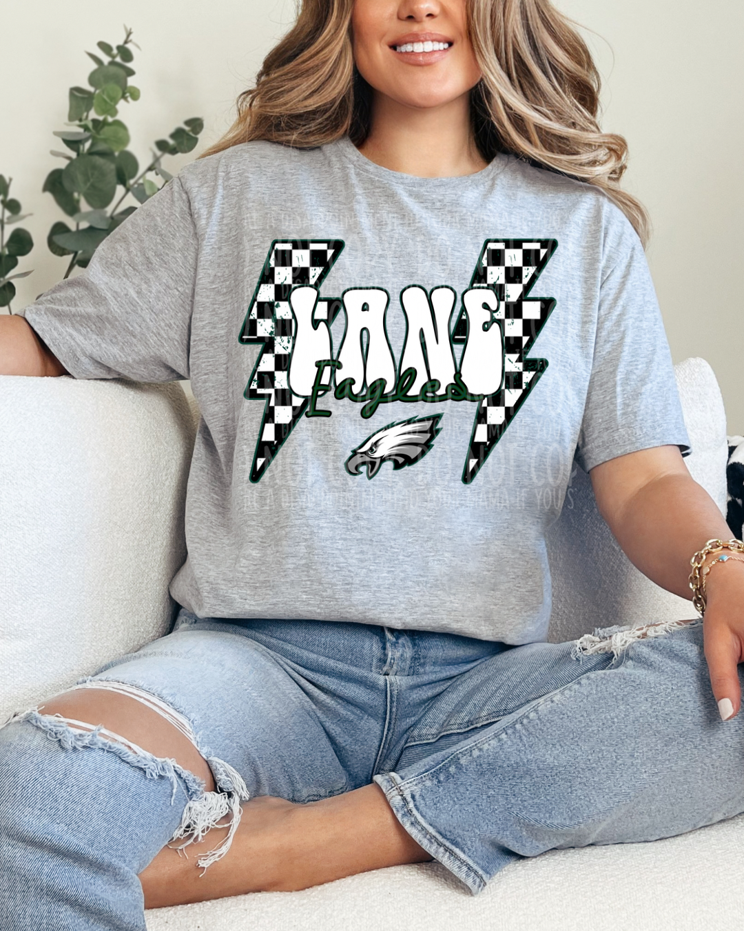 Lane Eagles checkered lighting bolts