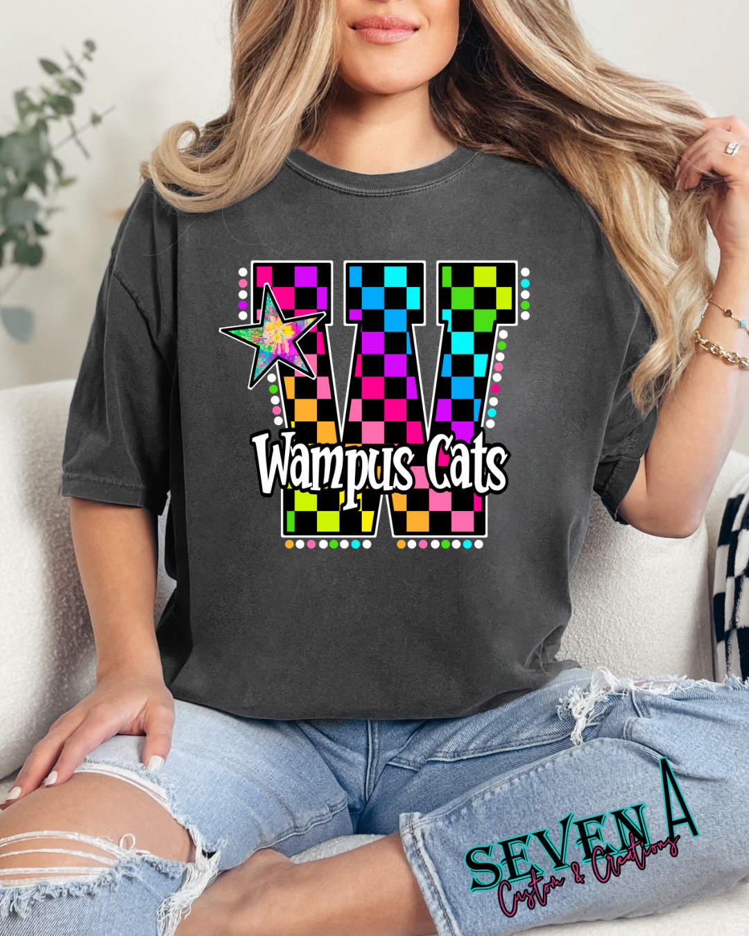 Mascot neon checkered
