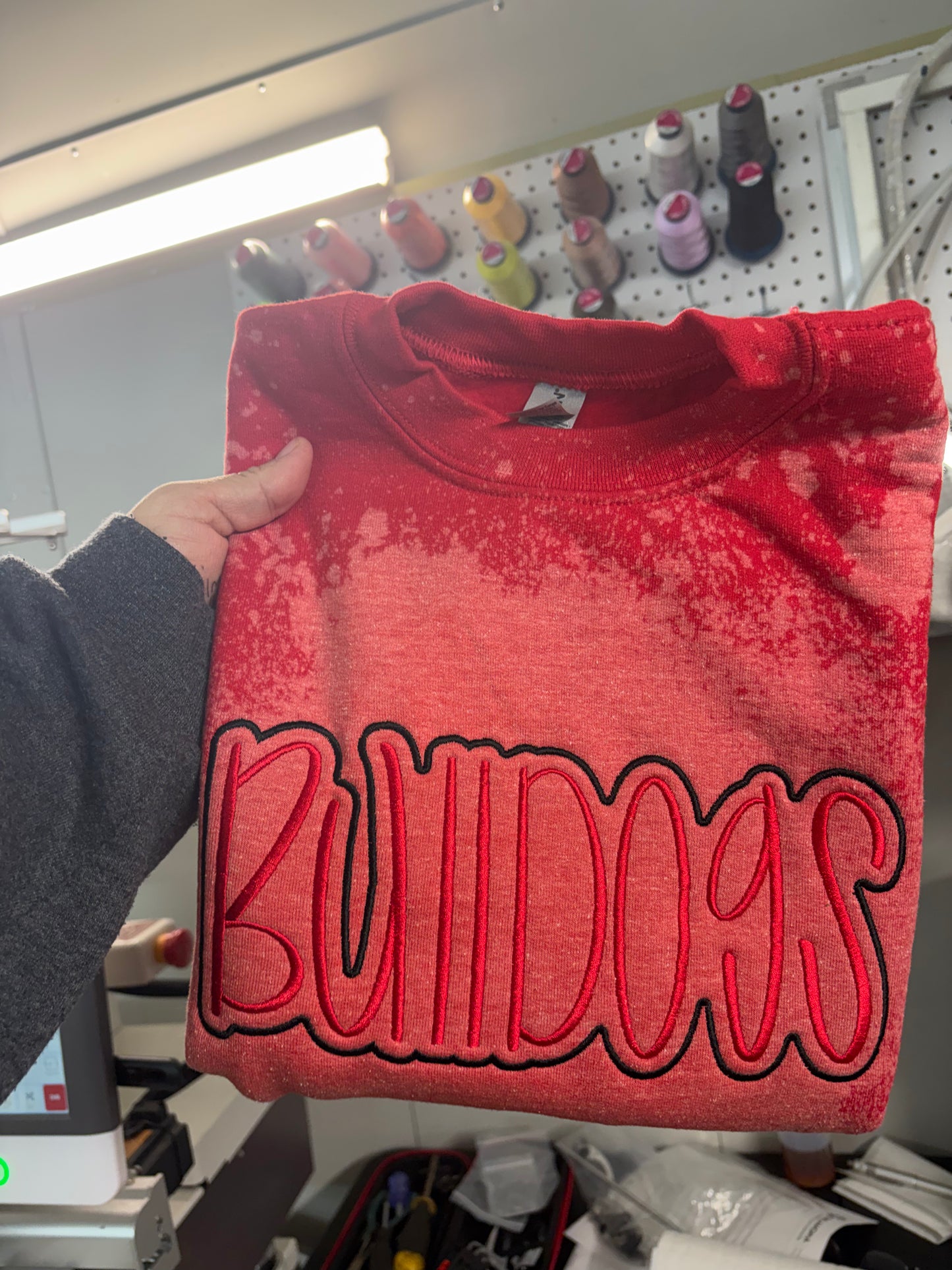 Bulldogs Bleached Embroidery