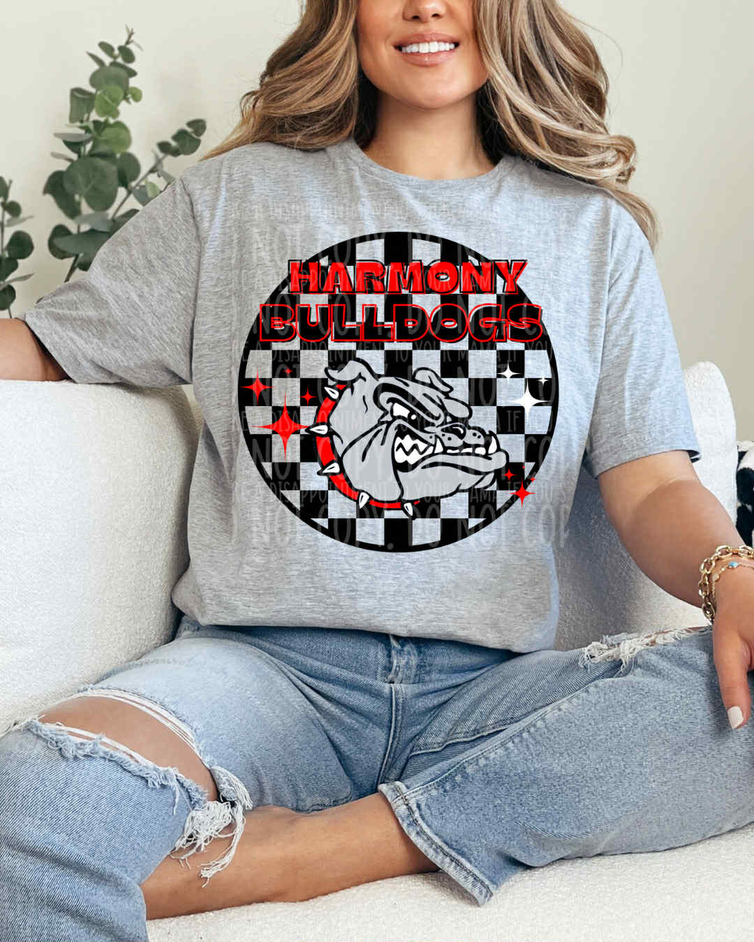 Harmony Bulldogs Checkered DTF Transfer