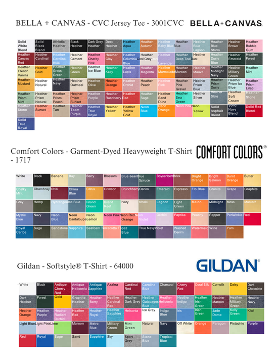Color Charts – 7A Creations & Customs