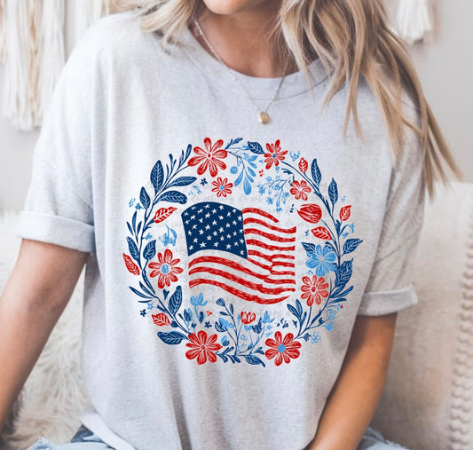 American floral flag