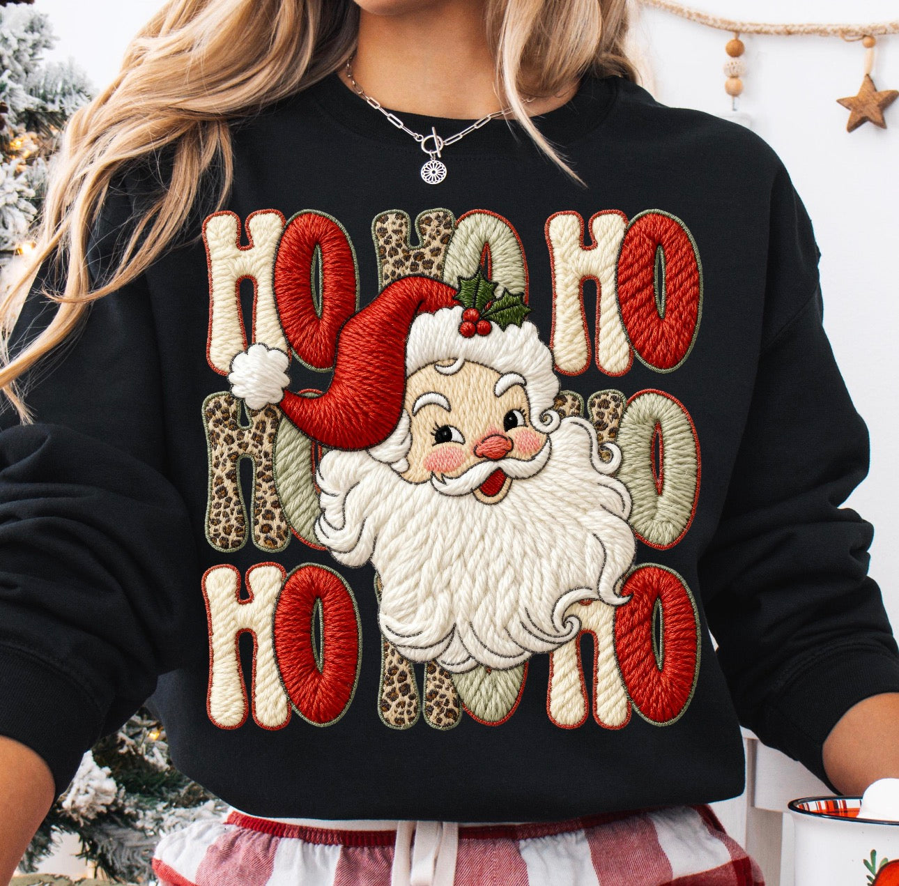 Leopard Santa faux latch hook