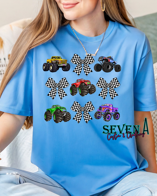 Monster trucks and coquette bows