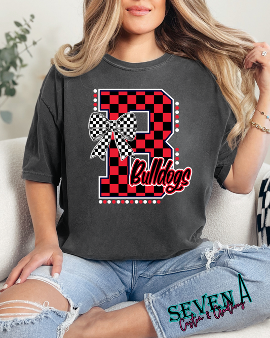 Mascot checkered with bow