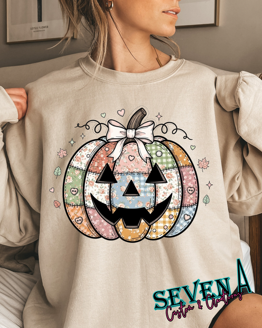 Floral pumpkin,floral patchwork