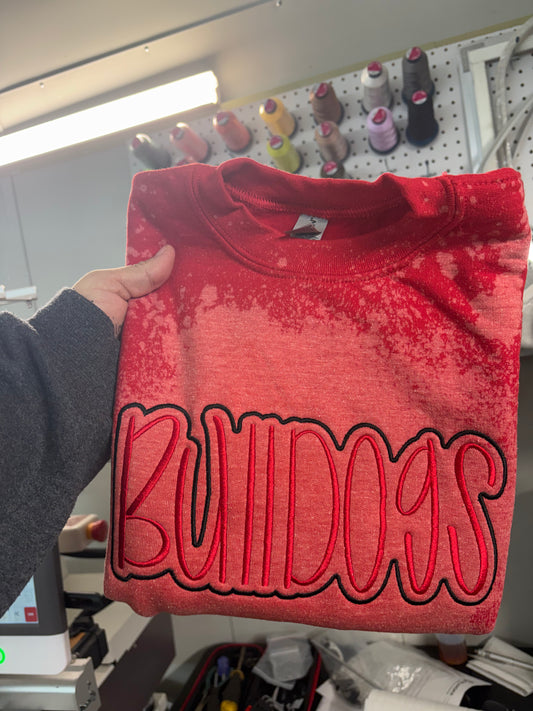Bulldogs Bleached Embroidery