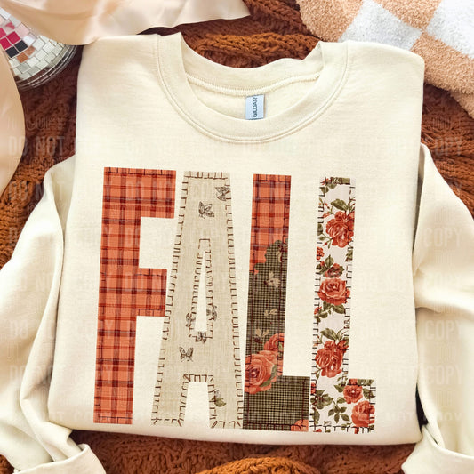 Fall oversized faux stitch embroidery