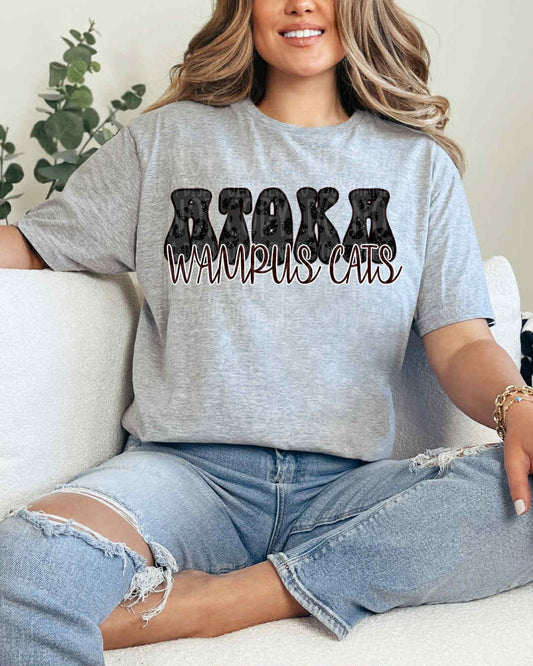 Faux Glitter Leopard Atoka Wampus Cats DTF Transfer