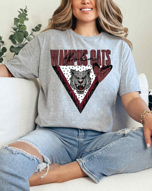 Wampus Cats Polka Dot & Faux Glitter DTF Transfer