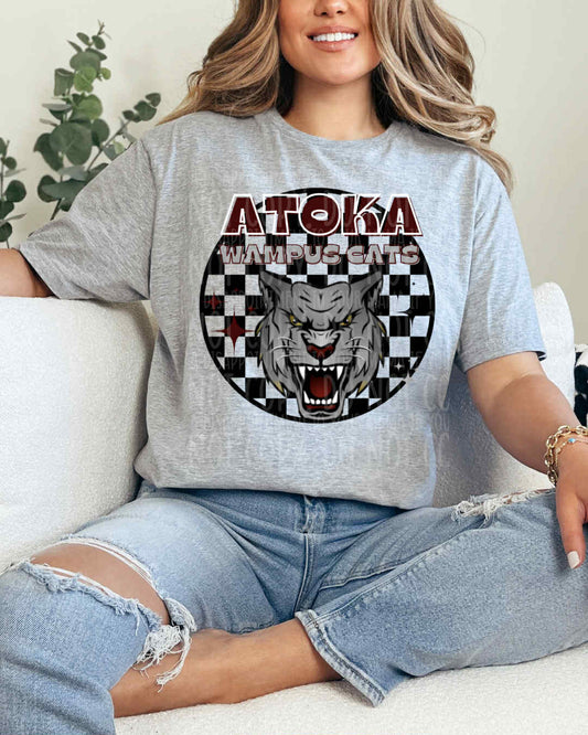 Atoka Wampus Cats Checkers DTF Transfer
