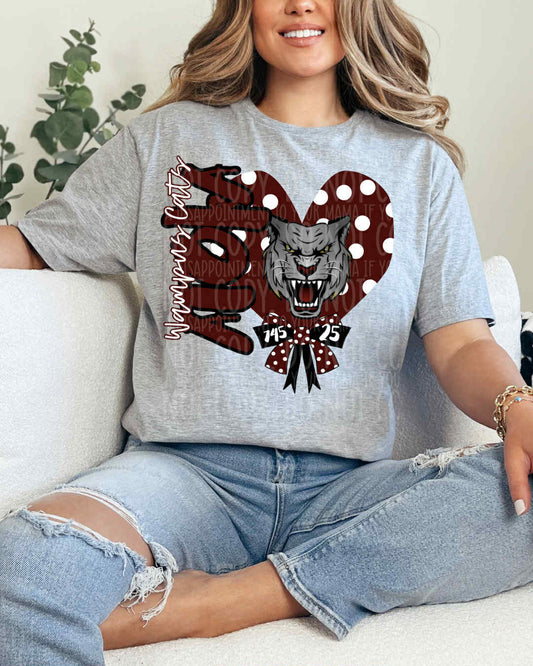 Wampus Cats Heart DTF Transfer