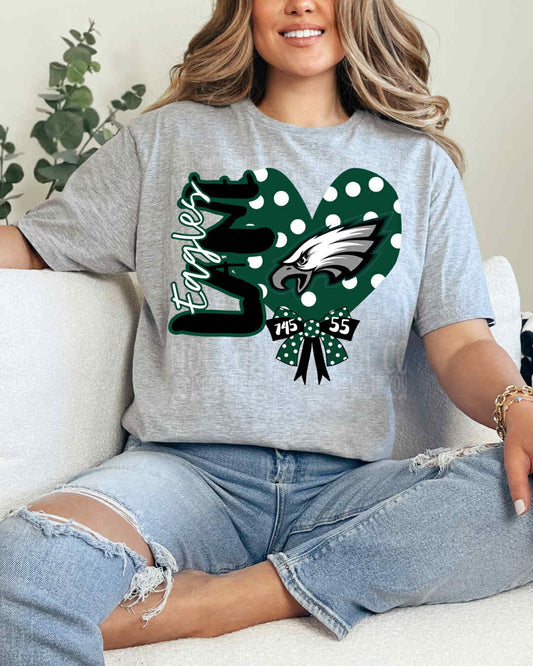 Lane Eagles Heart DTF Transfer