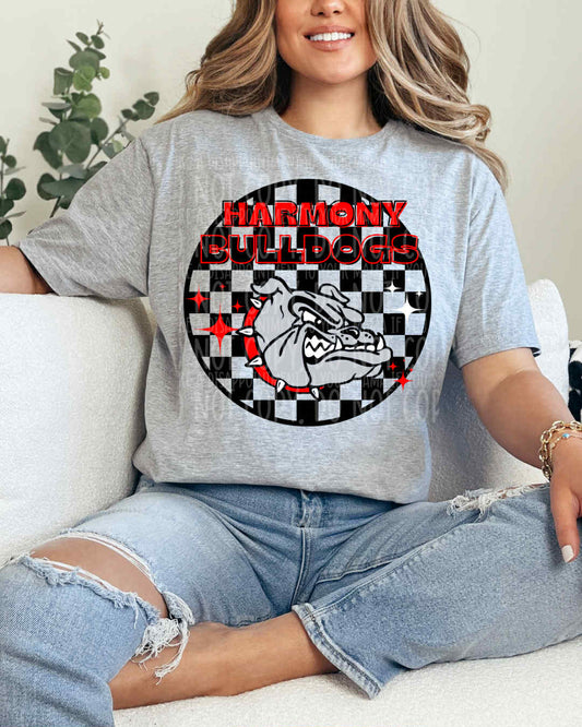 Harmony Bulldogs Checkered DTF Transfer