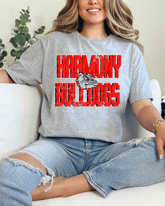 Distressed Harmony Bulldogs DTF Transfer