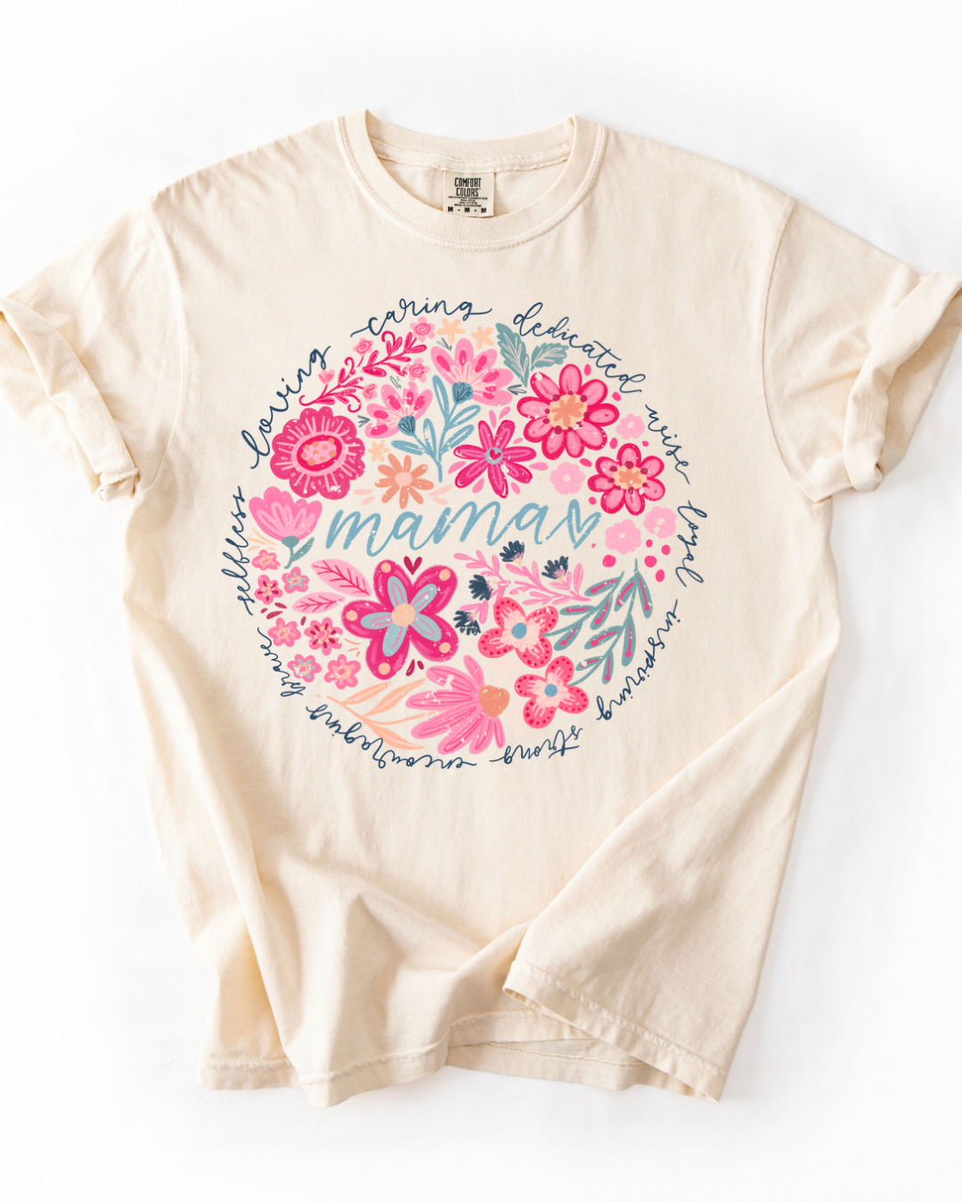 Boho floral Mama~dark distressed